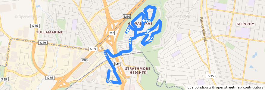 Mapa del recorrido Bus 490: Gowanbrae => Airport West Shopping Centre de la línea  en メルボルン.