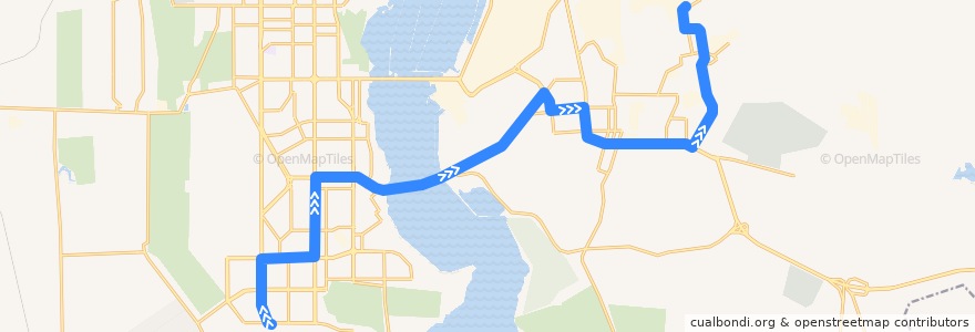 Mapa del recorrido Трамвай №25:Зеленый лог - РИС de la línea  en Магнитогорский городской округ.