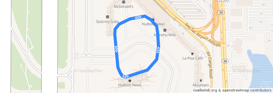 Mapa del recorrido STS: South Transit Loop de la línea  en SeaTac.