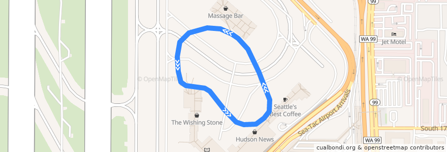 Mapa del recorrido STS: North Transit Loop de la línea  en SeaTac.