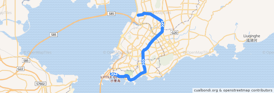 Mapa del recorrido 青岛地铁3号线 de la línea  en 칭다오시.