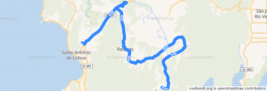 Mapa del recorrido Ônibus 273: Circular Ratones, Ratones => TISAN de la línea  en フロリアノーポリス.