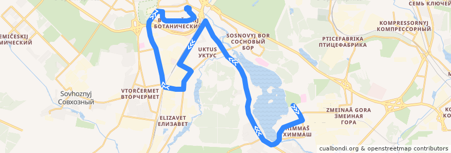 Mapa del recorrido Автобус 042. Химмаш - ТЦ "Дирижабль" de la línea  en городской округ Екатеринбург.