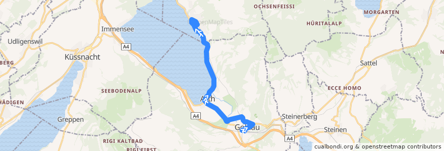 Mapa del recorrido Bus 21: Arth-Goldau, Bahnhof => Walchwil, Bahnhof de la línea  en Arth.