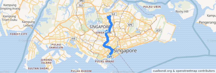 Mapa del recorrido Svc 128 (Shenton Way Terminal => Ang Mo Kio Depot) de la línea  en Central.