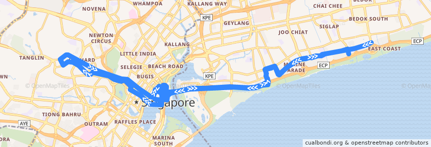 Mapa del recorrido Svc 36B (Lagoon View => Opposite Mandarin Gardens) de la línea  en 新加坡.