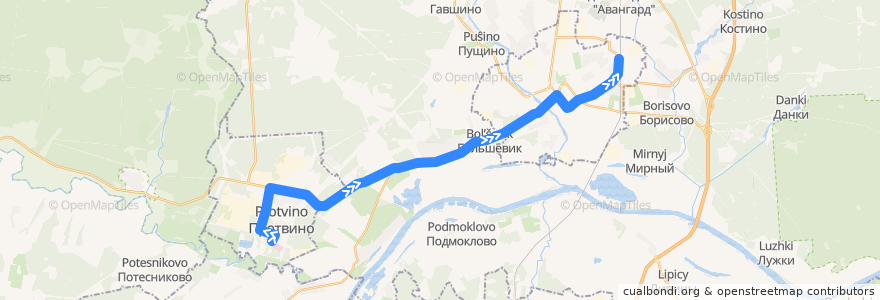 Mapa del recorrido Автобус №27 Протвино - Станция Серпухов de la línea  en городской округ Серпухов.