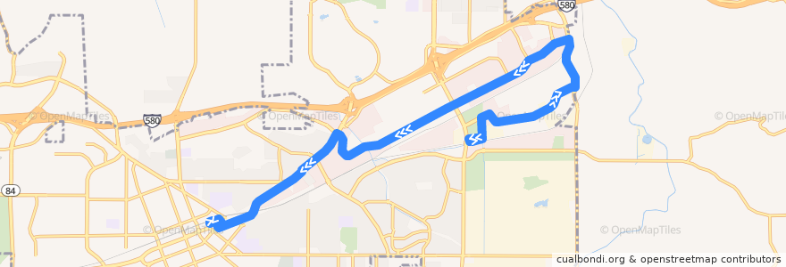 Mapa del recorrido Wheels 11: Vasco ACE Station => Livermore Transit Center de la línea  en Livermore.