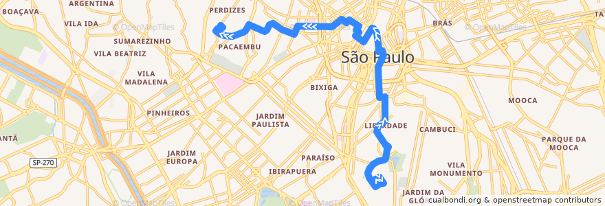 Mapa del recorrido 408A-10: Machado de Assis ⇒ Cardoso de Almeida de la línea  en Сан-Паулу.