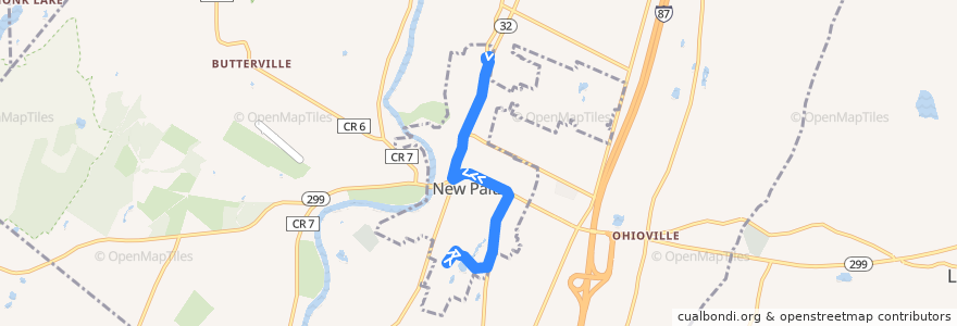 Mapa del recorrido New Paltz Loop de la línea  en Town of New Paltz.