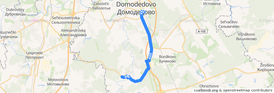 Mapa del recorrido Автобус №31: Станция Домодедово – Дом отдыха "Бор" de la línea  en городской округ Домодедово.