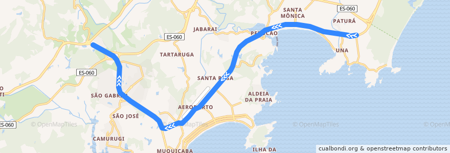 Mapa del recorrido 041 Trevo de Setiba x Trevo da BR-101 via SESC de la línea  en Guarapari.