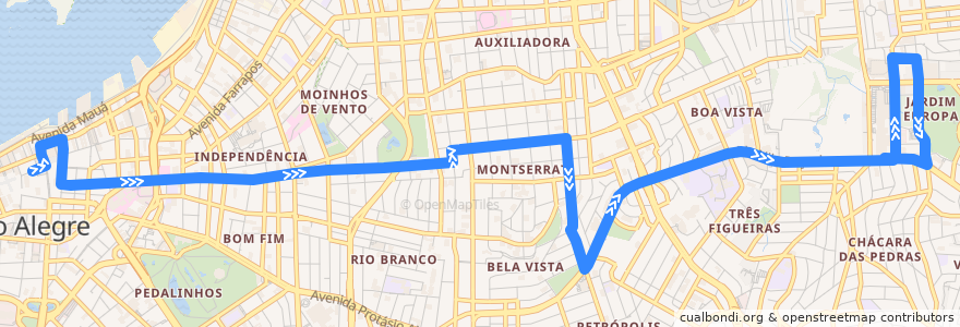 Mapa del recorrido Montserrat via Anita de la línea  en 포르투알레그리.