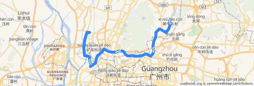 Mapa del recorrido 241路[金湖雅苑总站-同德围(丽康居)总站] de la línea  en گوانگ‌ژو.