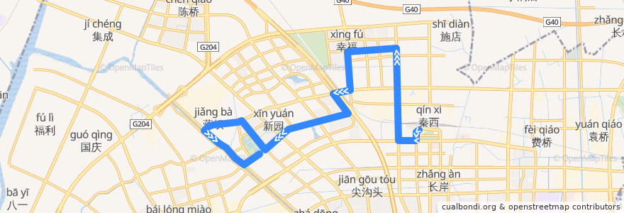 Mapa del recorrido 14路: 火车站 => 唐闸公园南门 de la línea  en District de Chongchuan.