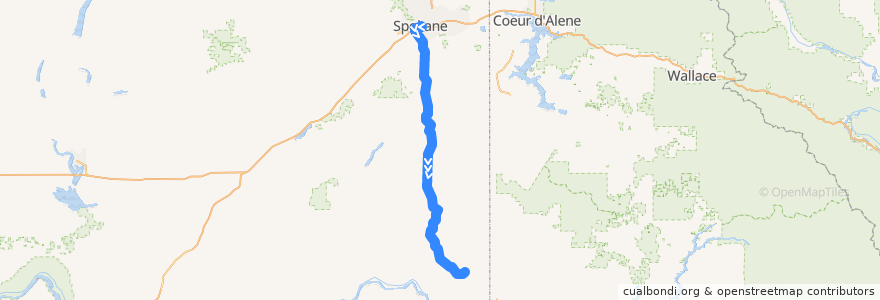 Mapa del recorrido NWT 732 de la línea  en Washington.