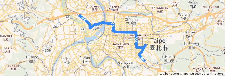 Mapa del recorrido 臺北市 292 二重-捷運麟光站 (返程) de la línea  en 新北市.