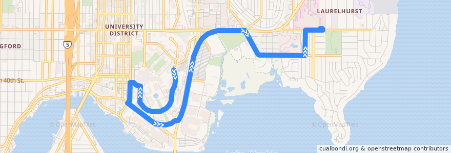 Mapa del recorrido Metro Route 78: Children's Hospital de la línea  en Seattle.