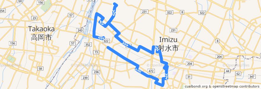 Mapa del recorrido 射水市コミュニティバス8番路線 de la línea  en 射水市.