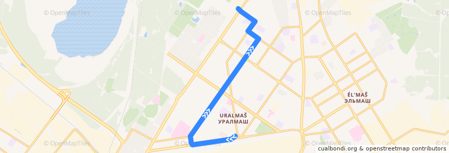 Mapa del recorrido Троллейбус 8. Площадь 1-й Пятилетки - Коммунистическая de la línea  en городской округ Екатеринбург.