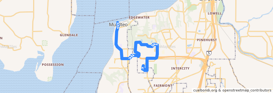 Mapa del recorrido Route 70 de la línea  en Snohomish County.