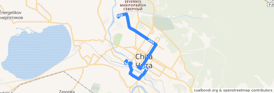 Mapa del recorrido Маршрутное такси №42 de la línea  en городской округ Чита.