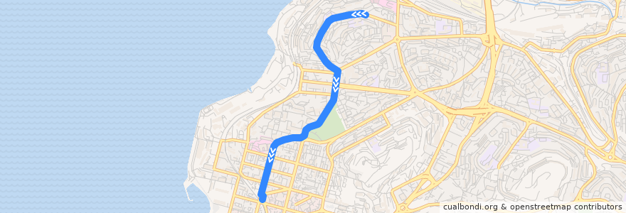 Mapa del recorrido Автобус 19: Хабаровская - Семёновская de la línea  en Владивостокский городской округ.