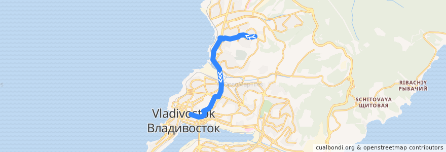 Mapa del recorrido Автобус 85Ц: Тухачевского - Суханова de la línea  en Владивостокский городской округ.