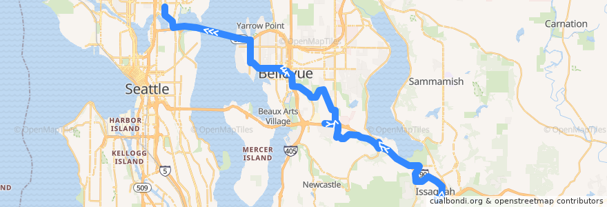 Mapa del recorrido Metro Route 271: University District (weekends) de la línea  en King County.