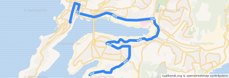 Mapa del recorrido Автобус 13: Змеинка - Железнодорожный вокзал de la línea  en ウラジオストク管区.