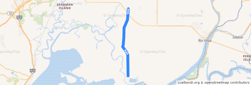Mapa del recorrido Rio Vista - Montezuma de la línea  en Solano County.