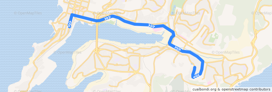 Mapa del recorrido Автобус 39Д: Ж/д вокзал - Сафонова de la línea  en Владивостокский городской округ.