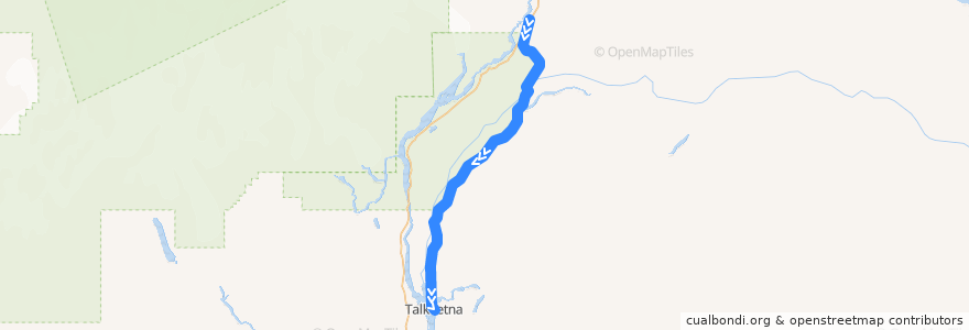 Mapa del recorrido Hurricane Turn: Talkeetna <=> Hurricane (Summer) de la línea  en Matanuska-Susitna.