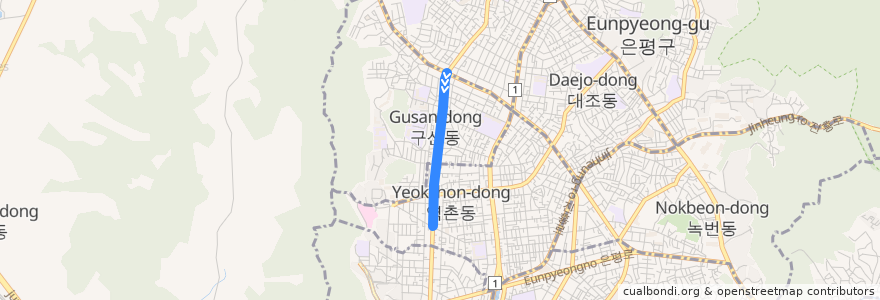 Mapa del recorrido 8774 de la línea  en Eunpyeong-gu.