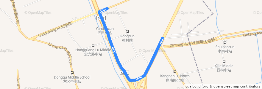 Mapa del recorrido 331路[水南村(文体中心)总站-沧联总站] de la línea  en Canton.