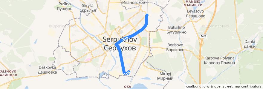 Mapa del recorrido Автобус №8 Прогонная улица - Станция Серпухов de la línea  en городской округ Серпухов.