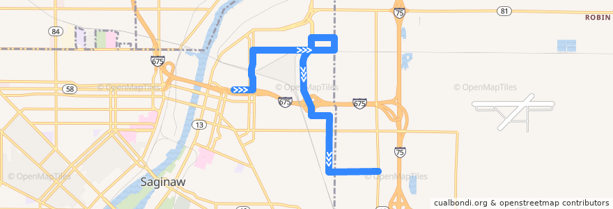 Mapa del recorrido Route 24 de la línea  en City of Saginaw.