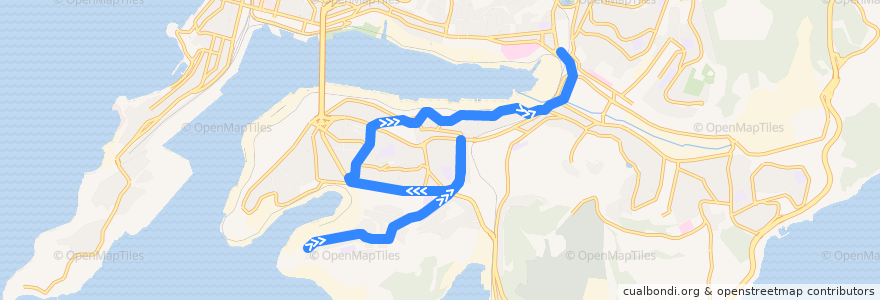 Mapa del recorrido Автобус 13К: Змеинка - Луговая de la línea  en Владивостокский городской округ.