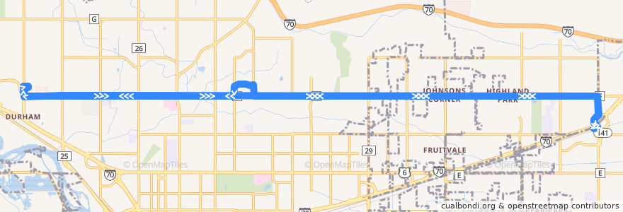 Mapa del recorrido Route 2 Patterson Road de la línea  en Mesa County.