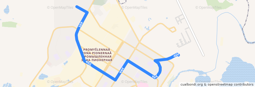 Mapa del recorrido Автобус №1Б: Авторынок - Украина de la línea  en городской округ Нефтеюганск.