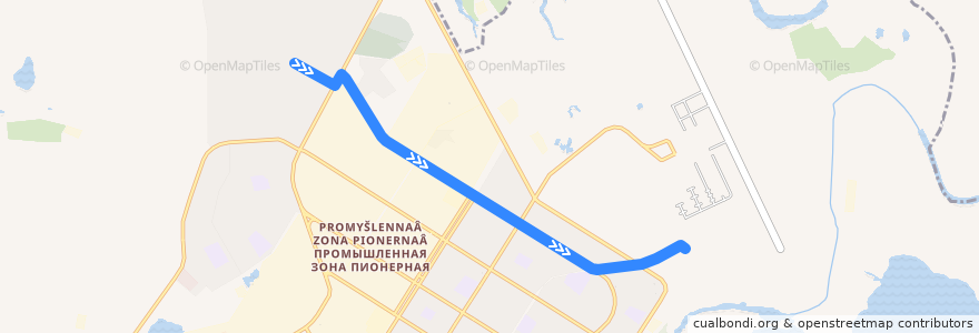 Mapa del recorrido Автобус №1Б: Украина - Авторынок de la línea  en городской округ Нефтеюганск.