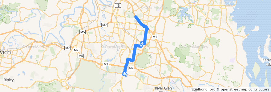 Mapa del recorrido 150 City-Browns Plains BUZ de la línea  en Brisbane City.