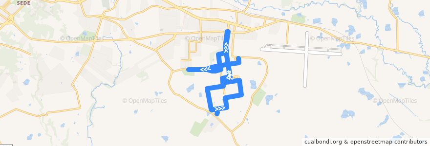 Mapa del recorrido Circular UFSM de la línea  en Santa Maria.