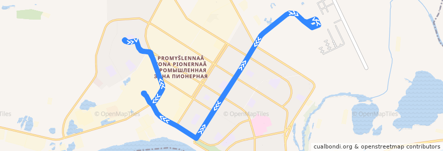 Mapa del recorrido Автобус №5: Аэропорт de la línea  en городской округ Нефтеюганск.