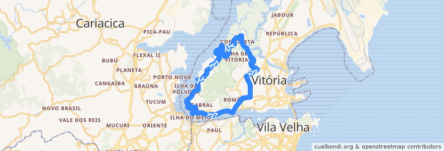 Mapa del recorrido 0072 São Pedro / Centro / Maruípe de la línea  en فيتوريا.