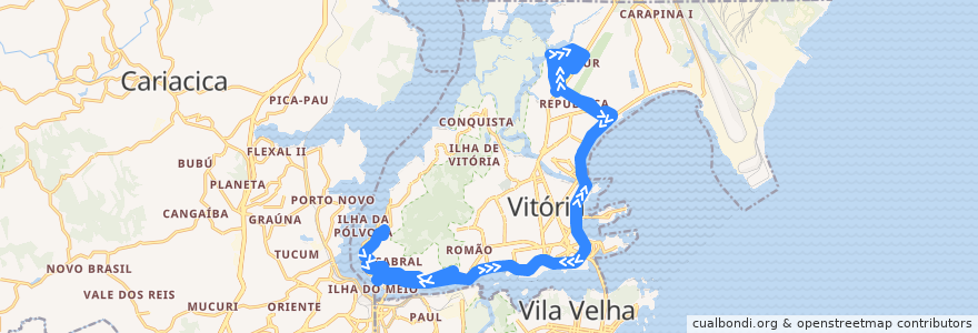 Mapa del recorrido 0212 Aeroporto / Grande Vitória via Beira Mar de la línea  en 비토리아.