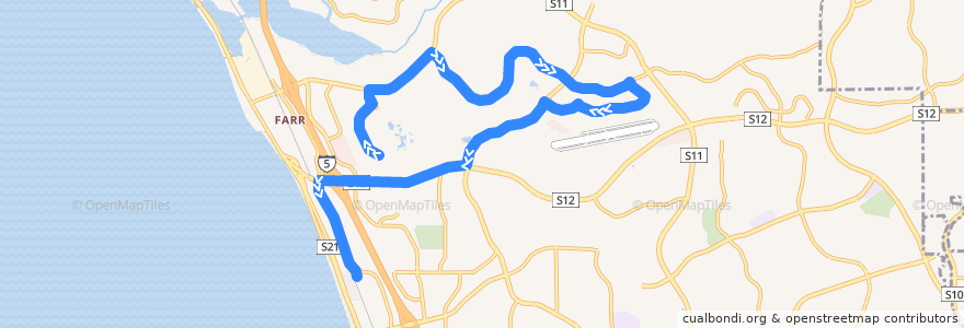 Mapa del recorrido NCTD 444 (southbound) de la línea  en Carlsbad.