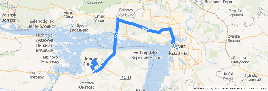 Mapa del recorrido Комбинат здоровья - Иннополис de la línea  en Tartaristán.