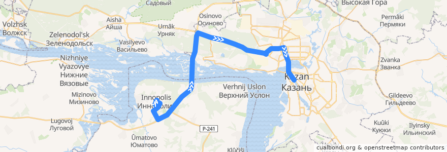 Mapa del recorrido Иннополис - Комбинат здоровья de la línea  en Tartaristán.