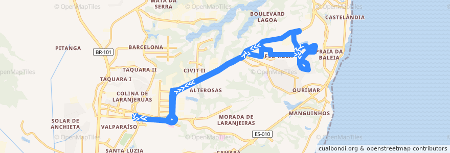 Mapa del recorrido 805B T. Laranjeiras / Feu Rosa - Circular de la línea  en セラ.